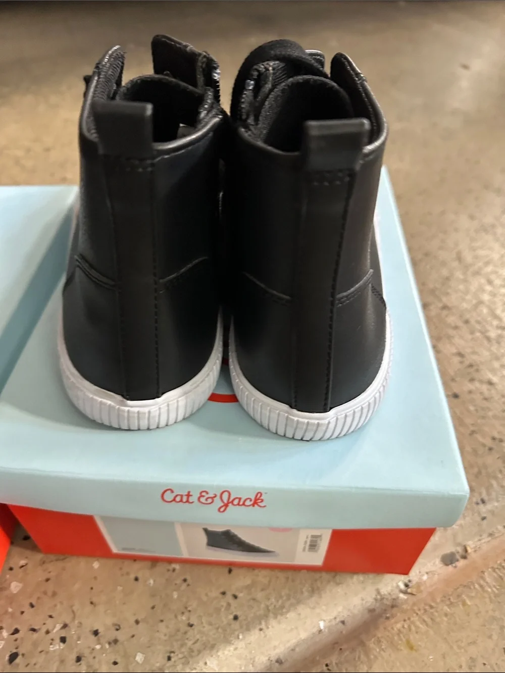 Cat & Jack Black High-Top Lace-Up Sneakers with White Soles ( 2 pairs)